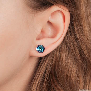 Пусеты Fiore Luna, Crystal Blue, SWE0127/2 B G Пусеты Fiore Luna, Crystal Blue, SWE0127/2 B G